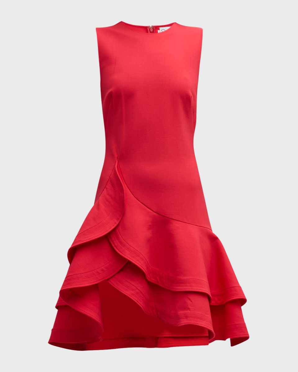Tiered Ruffle-Hem Sleeveless Mini Dress
